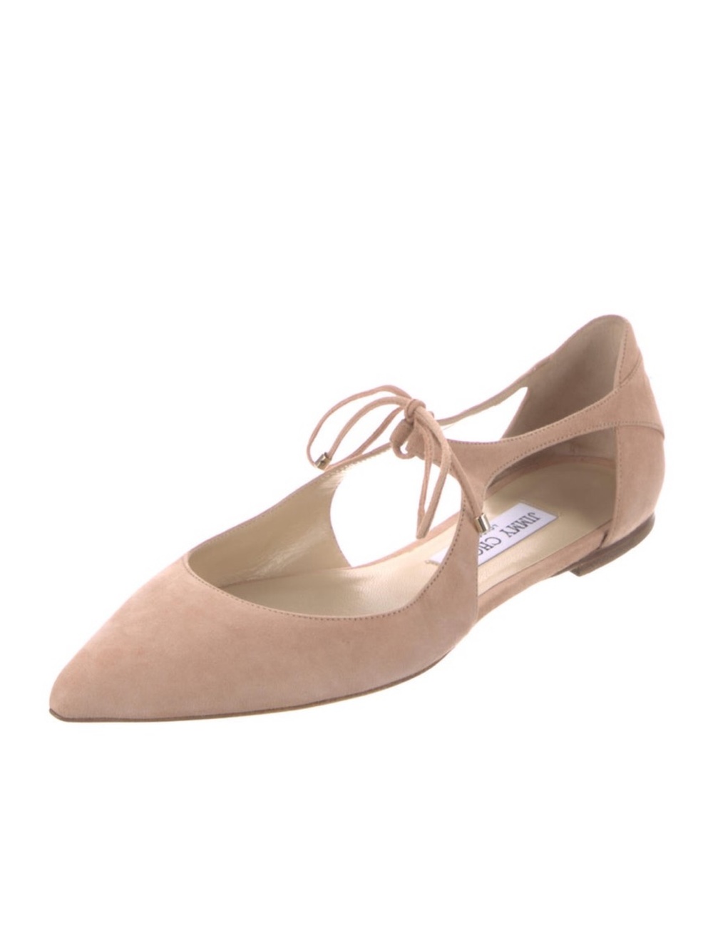 Jimmy Choo Blush Suede D’Orsay Flats - Picture 2 of 5